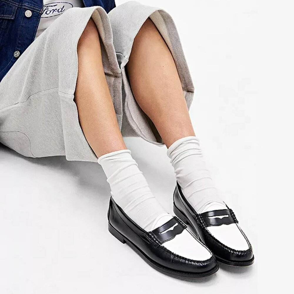 G.H. Bass & Co. Two-Tone Black and White Loafers - Picture 2 of 12
